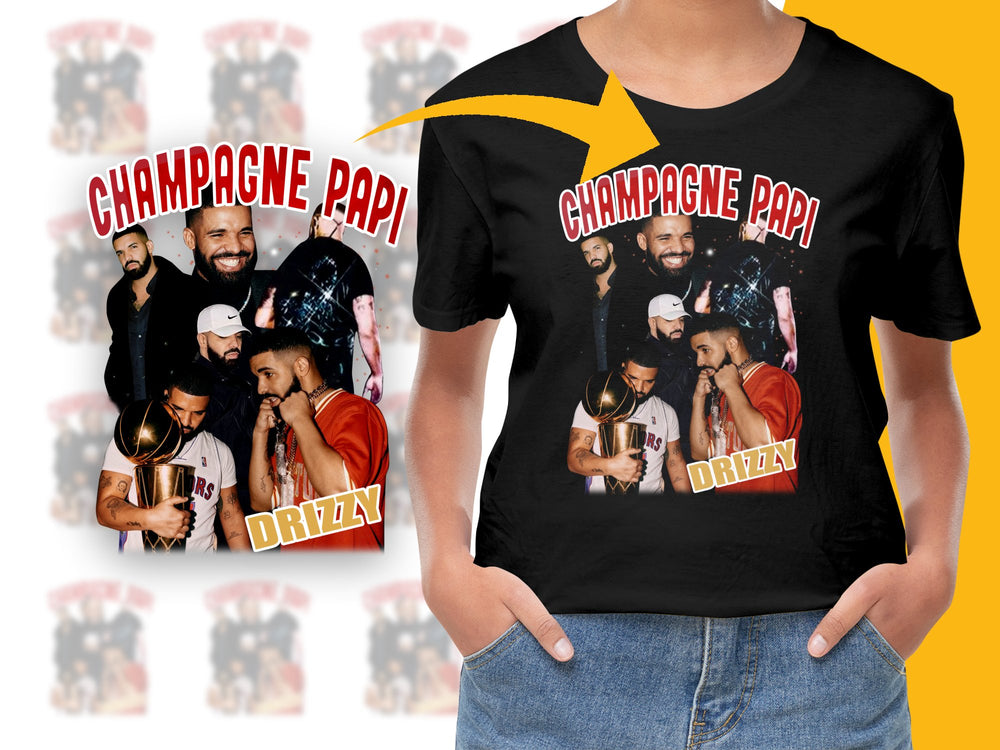 Drake Fan T-Shirt Champagne Papi Drizzy Graphic Tee, Hip Hop Artist Inspired Top, Music Lover Gift, Casual Wear