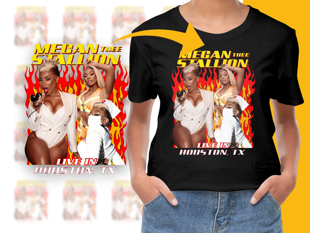 Megan Thee Stallion Graphic T-Shirt, Live in Houston TX Concert Tee, Hip Hop Merch, Music Fan Apparel
