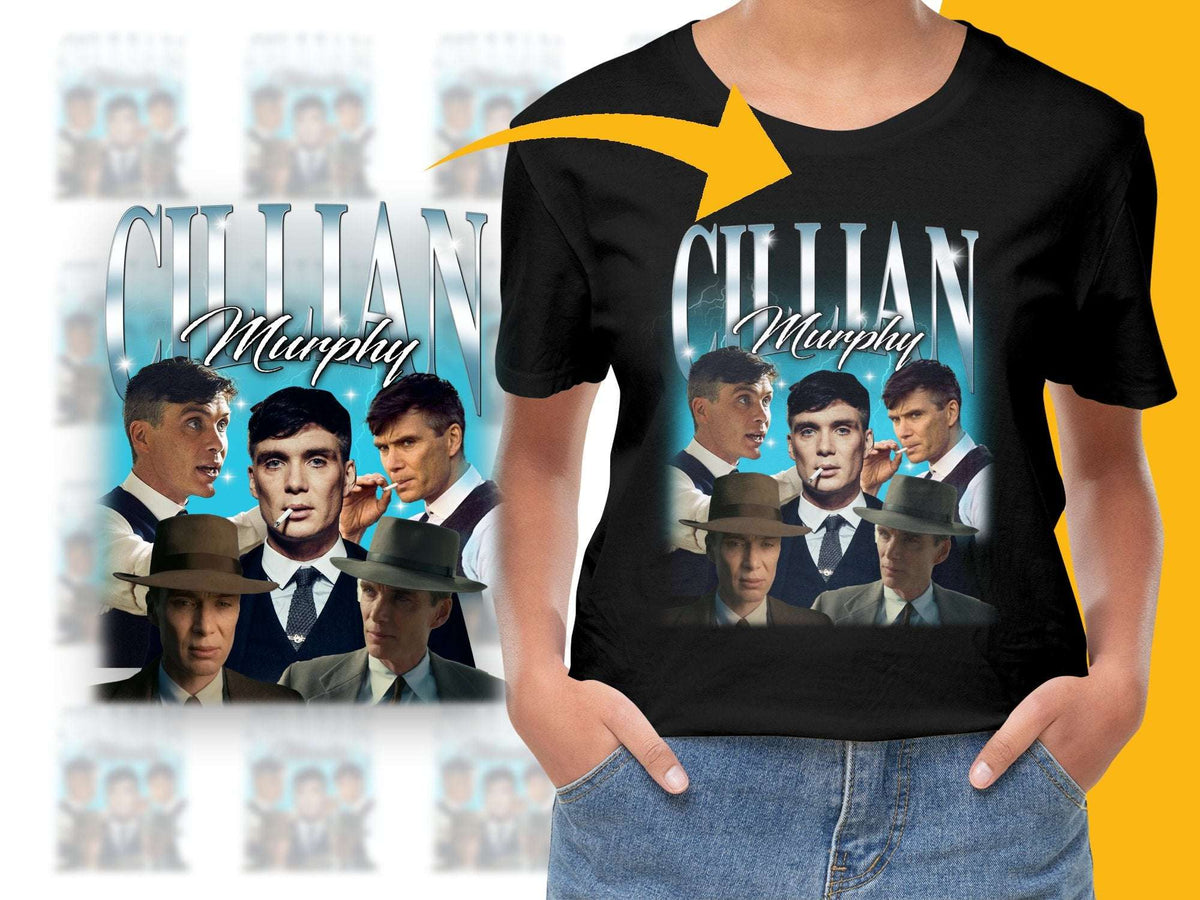 Cillian Murphy Collage T-Shirt, Peaky Blinders Fan Tee, Graphic Actor Portrait Shirt, Multiple Images, Gift for Fans