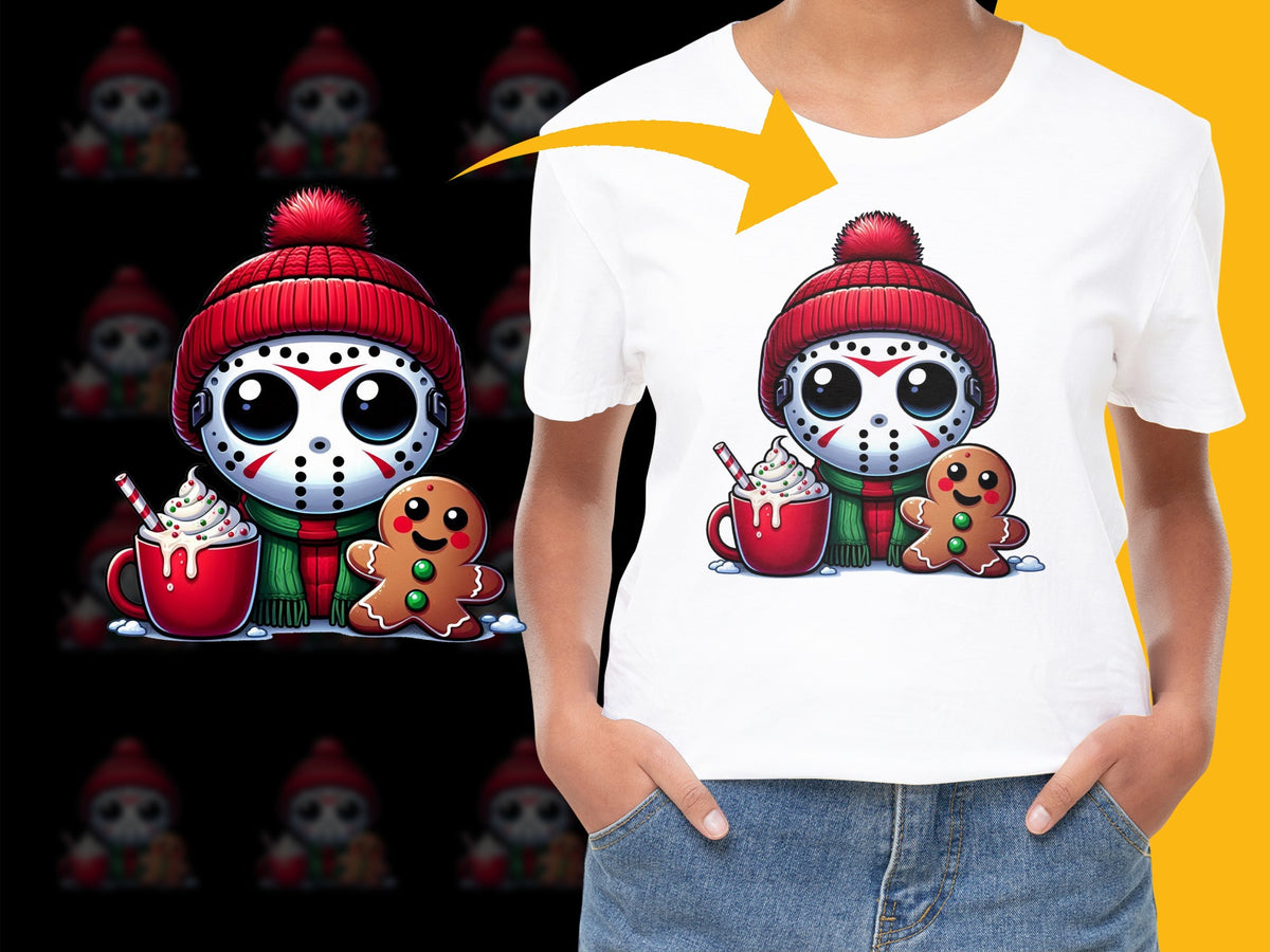 Cute Winter Penguin T-Shirt, Kids Holiday Graphic Tee, Red Beanie, Hot Chocolate Design, Christmas Gift Idea
