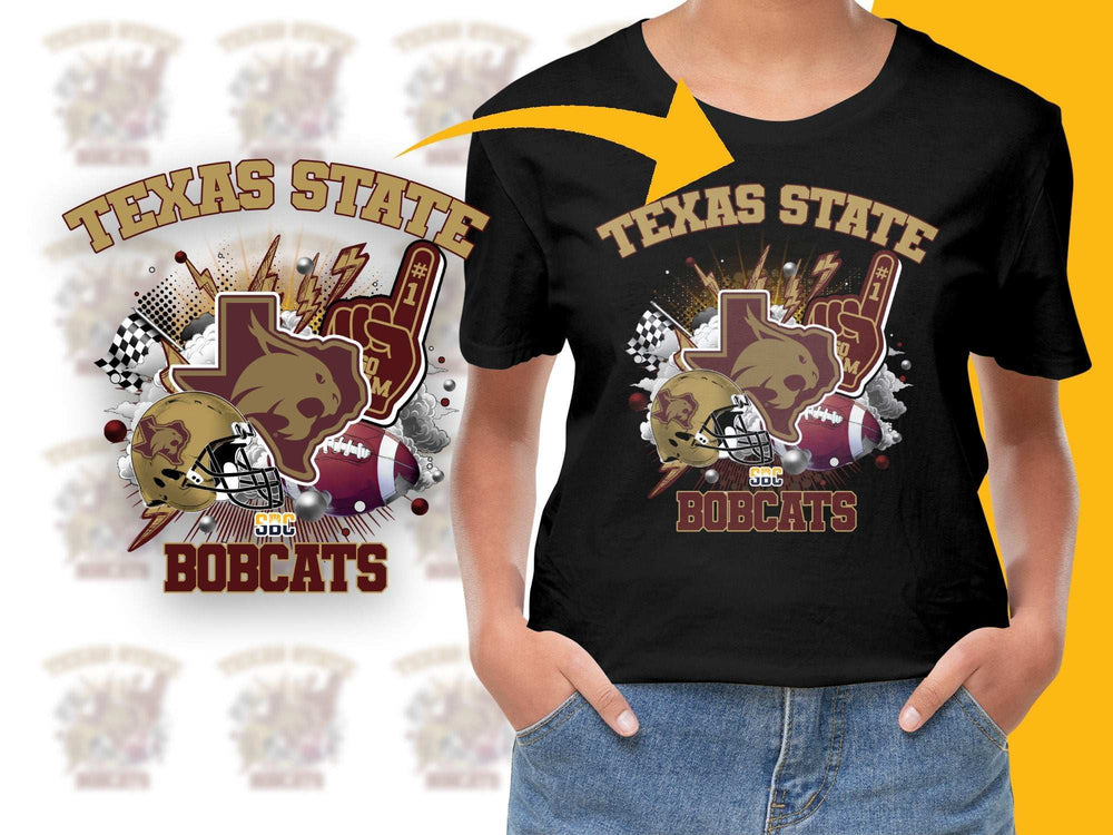 Texas State Bobcats T-Shirt, College Football Graphic Tee, Sports Fan Apparel