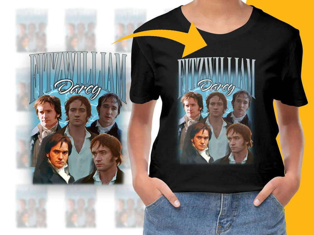 Pride and Prejudice Mr. Darcy Collage T-Shirt, Fan Art, Movie Character Tee, Unique Gift Idea