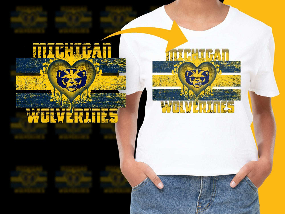 Michigan Wolverines T-Shirt, Vintage Distressed Logo, College Sports Apparel, Fan Gift Idea