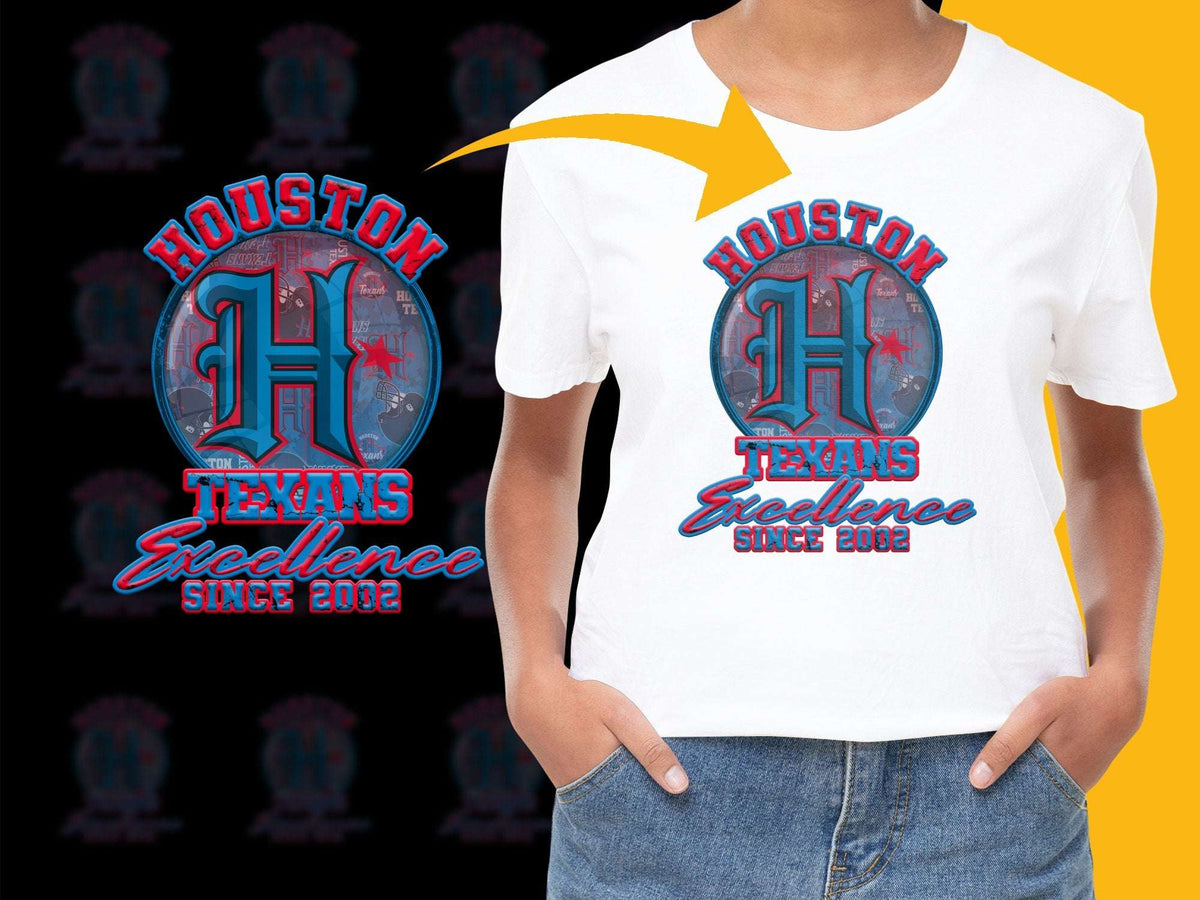 Houston Texans T-Shirt, Excellence Since 2002, Sports Fan Apparel, Casual White Tee
