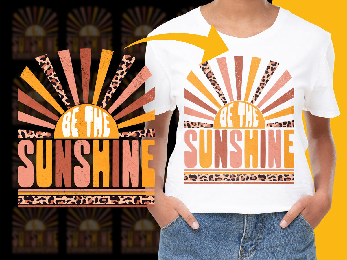 Retro Sunshine Graphic T-Shirt, Vintage Style Be The Sunshine Tee, Bold Typography, Summer Casual Apparel, Unisex Fashion Top
