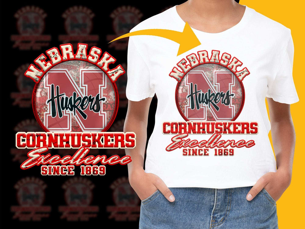 Nebraska Huskers T-Shirt, Cornhuskers Excellence Graphic Tee, Vintage Style, College Football Apparel, Gift for Sports Fans