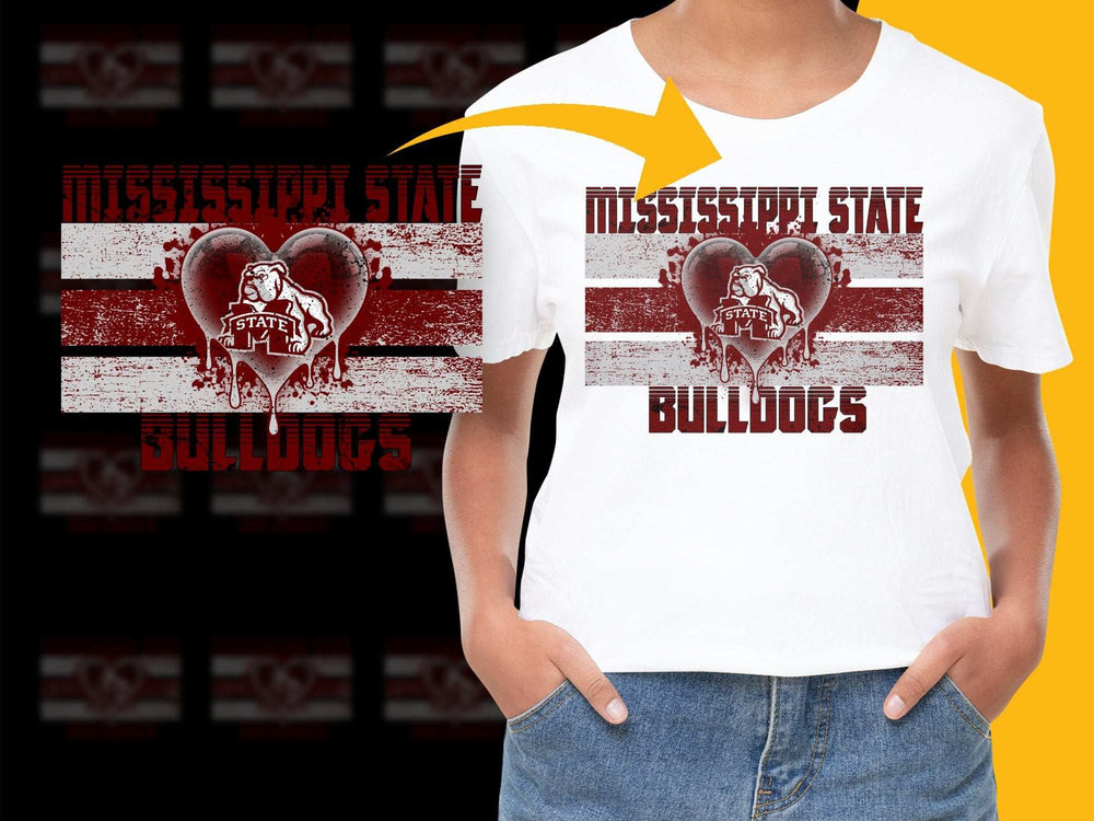 Mississippi State Bulldogs T-Shirt, College Sports Apparel, Distressed Graphic Tee, Fan Gift
