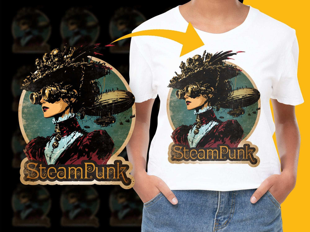 Steampunk T-Shirt, Vintage Victorian Lady Design, Retro Graphic Tee, Unique Fashion Top, Gift Idea
