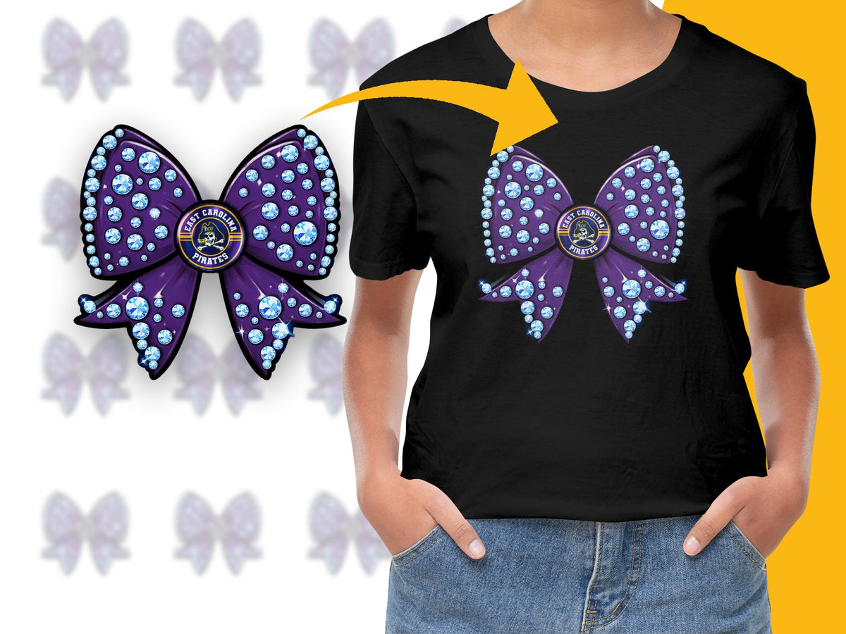 Women's Black T-Shirt with Purple Butterfly Design, Sparkly Casual Fashion Top