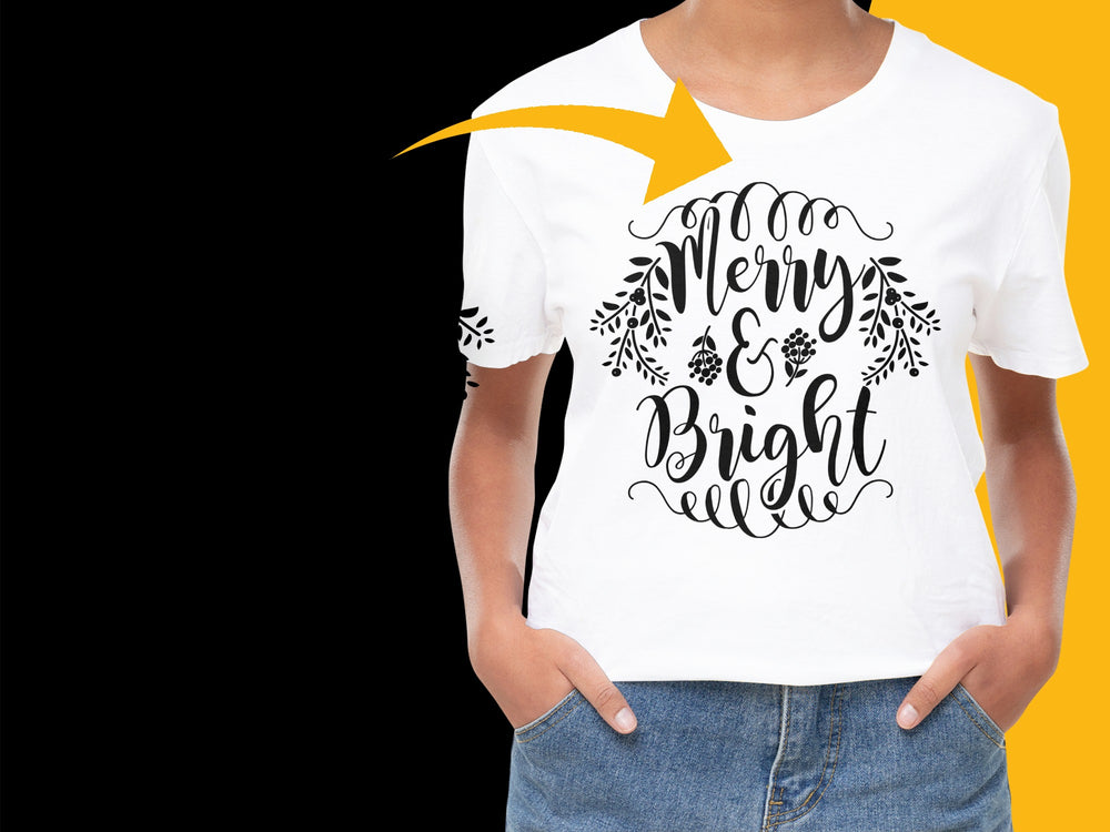 Merry and Bright Christmas T-Shirt, Festive Holiday Tee, Women's Men's Unisex Casual T-Shirt