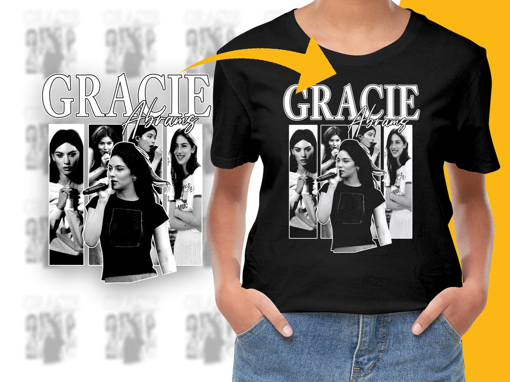 Gracie Abrams Fan T-Shirt, Black Cotton Tee, Vintage Style Graphic, Music Artist Apparel