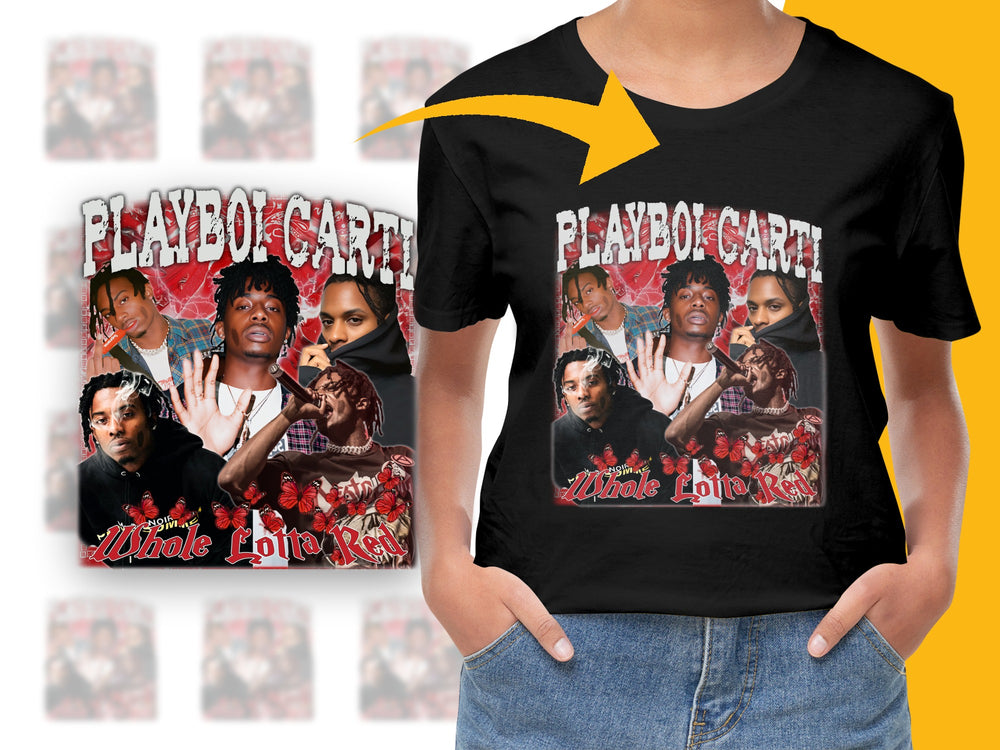 Playboi Carti Whole Lotta Red Album Art T-Shirt, Unisex Hip Hop Tee, Graphic Music Shirt, Trendy Streetwear Top, Fashion Gift Idea