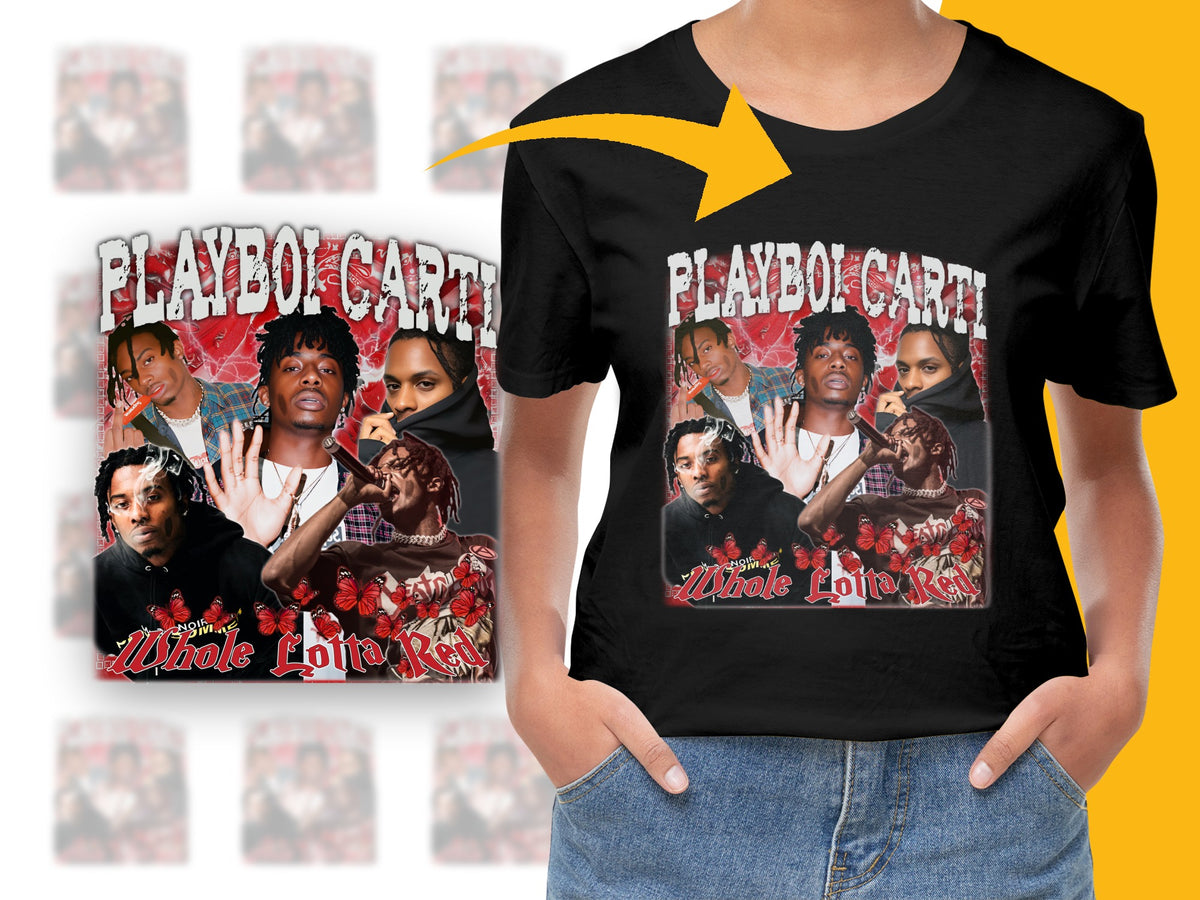 Playboi Carti Whole Lotta Red Album Art T-Shirt, Unisex Hip Hop Tee, Graphic Music Shirt, Trendy Streetwear Top, Fashion Gift Idea