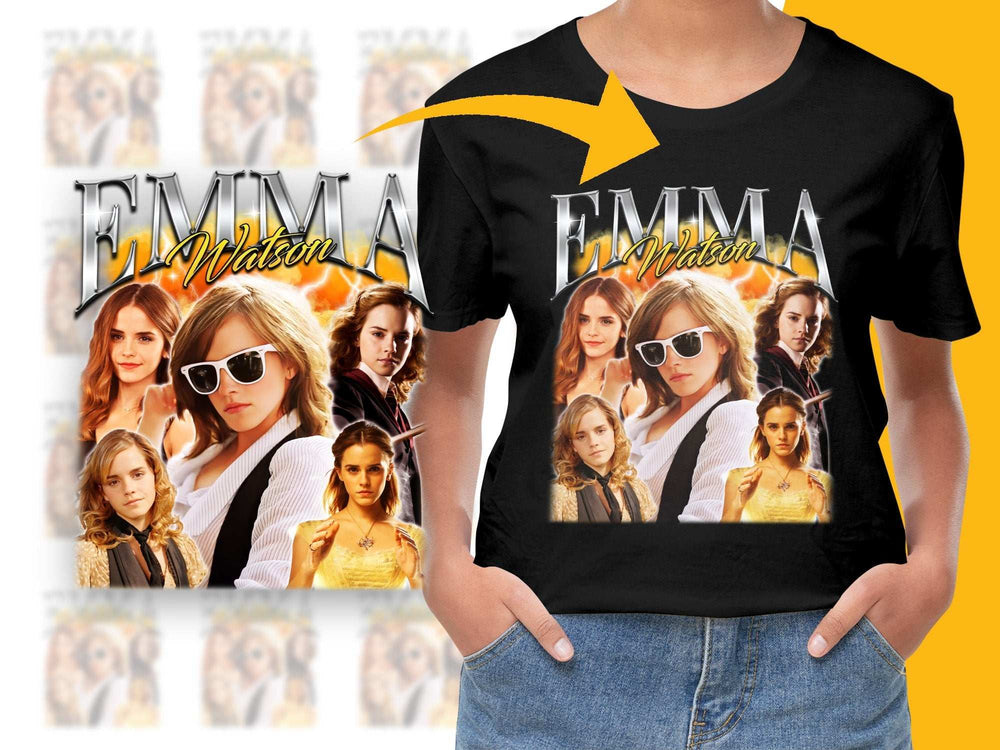 Emma Watson Fan T-Shirt, Retro Collage, Vintage Graphic Tee, Casual Fashion, Unisex Top