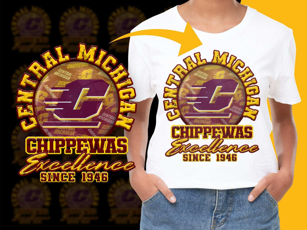 Central Michigan Chippewas T-Shirt, Excellence Since 1946, Vintage College Apparel, Unisex Graphic Tee