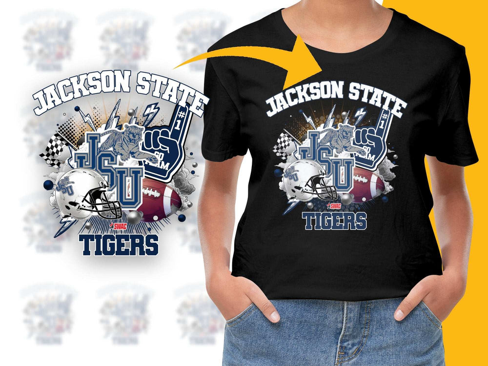 Jackson State Tigers Graphic T-Shirt, Unisex College Football Tee, JSU Tigers Fan Apparel, Sports Casual Wear, Stylish Game Day Outfit