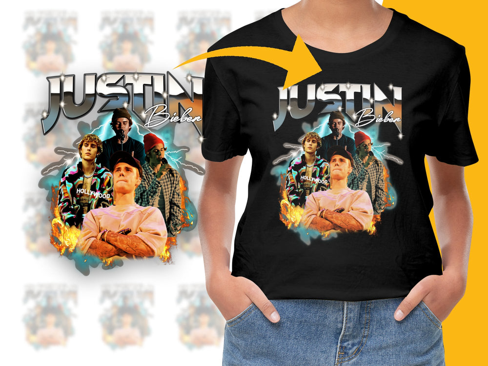 Justin Bieber Vintage Style T-Shirt, Pop Star Graphic Tee, Fan Merchandise, Music Apparel