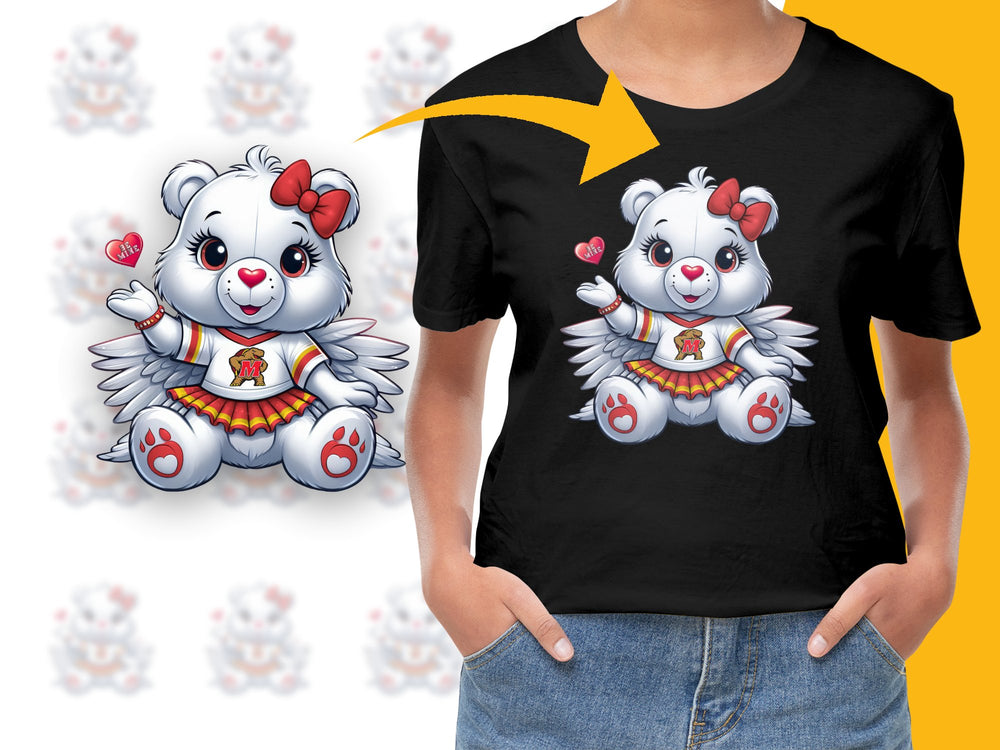 Cute Angel Teddy Bear T-Shirt, Kawaii Anime Style Graphic Tee, Colorful Casual Top for All Ages