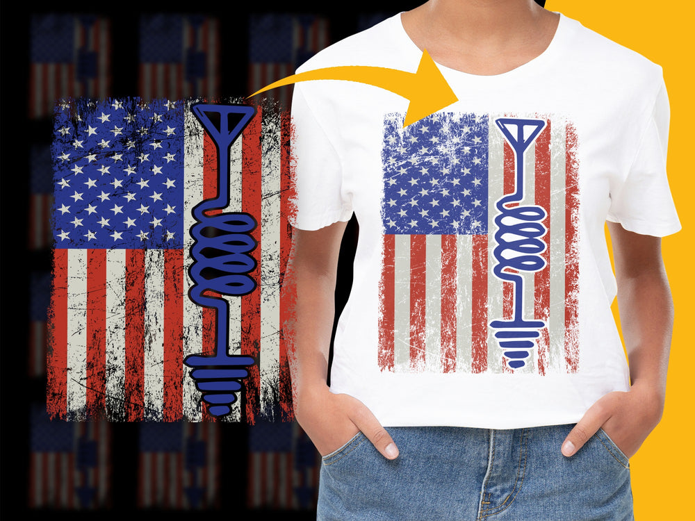 Patriotic USA Flag T-Shirt, Independence Day Distressed Flag Graphic Tee, American Flag Stars and Stripes Shirt, Fourth of July Apparel