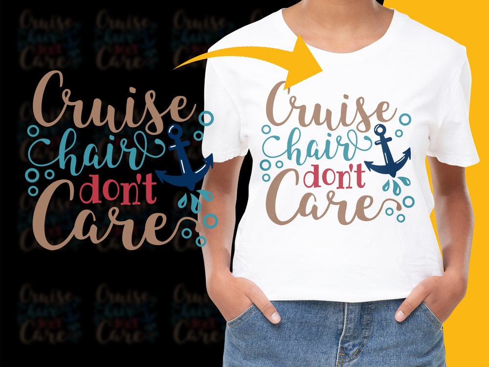 Cruise Hair Don't Care T-Shirt, Nautical Anchor Graphic Tee, Summer Vacation Beach Shirt, Casual Fun Travel Top for Women and Men