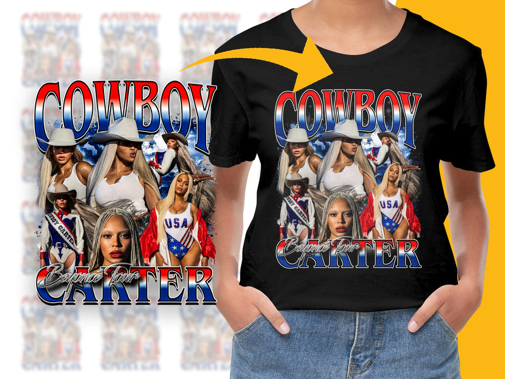 Cowboy Carter Graphic T-Shirt, USA Patriotic Women Design, Stylish Casual Tee, Trendy Fashion Top for Summer