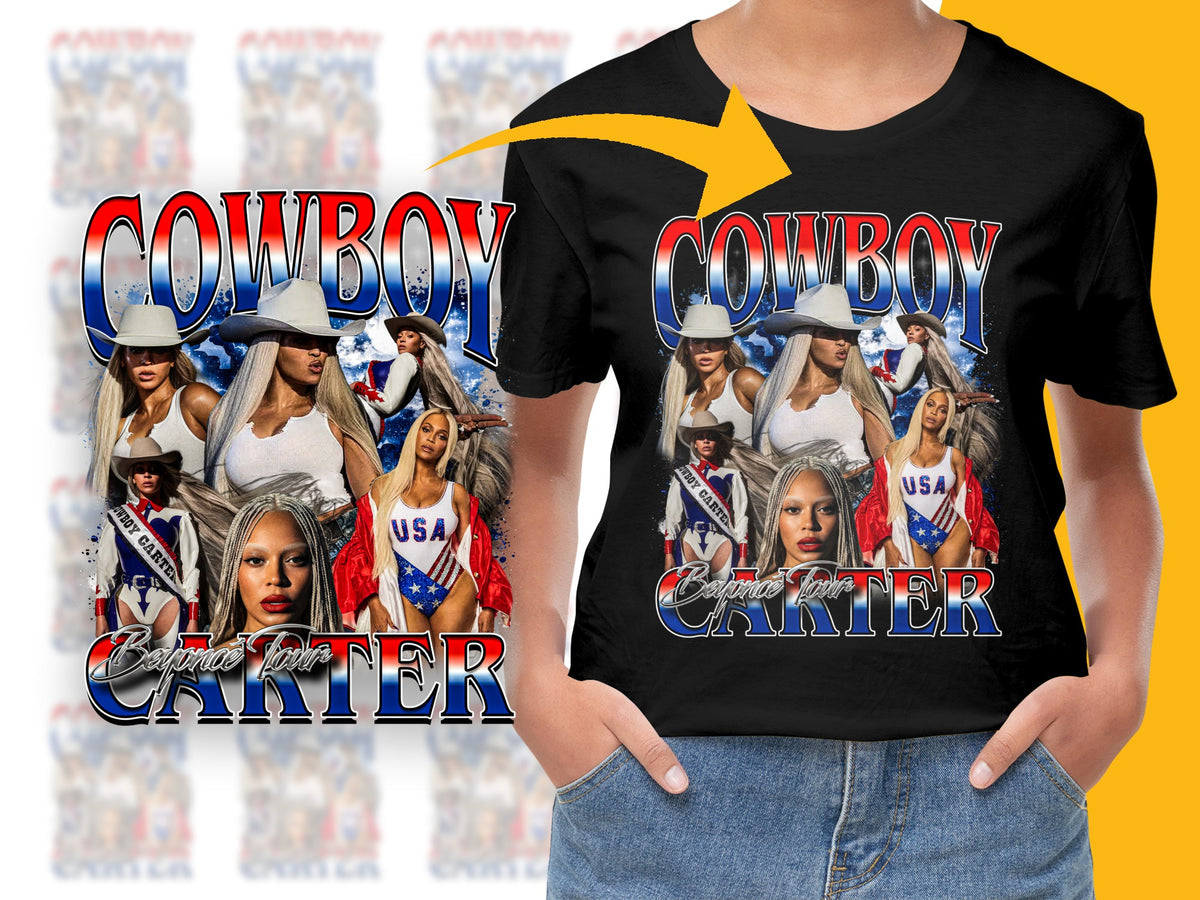 Cowboy Carter Graphic T-Shirt, USA Patriotic Women Design, Stylish Casual Tee, Trendy Fashion Top for Summer