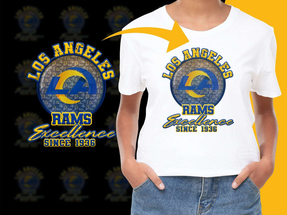 Los Angeles Rams T-Shirt Vintage Excellence Since 1936 Sports Fan Apparel Cotton Tee