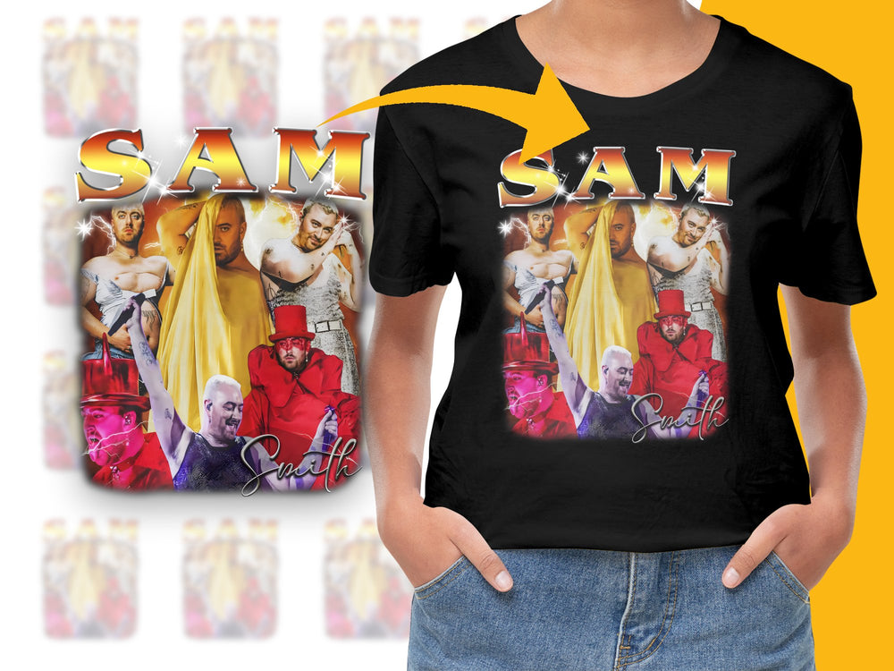 Sam Smith T-Shirt Unisex Pop Music Tee Graphic Black Shirt Fan Merchandise
