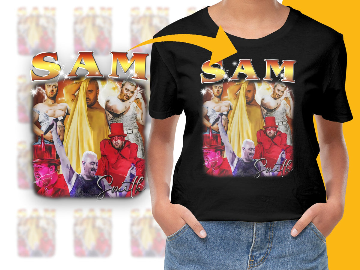 Sam Smith T-Shirt Unisex Pop Music Tee Graphic Black Shirt Fan Merchandise
