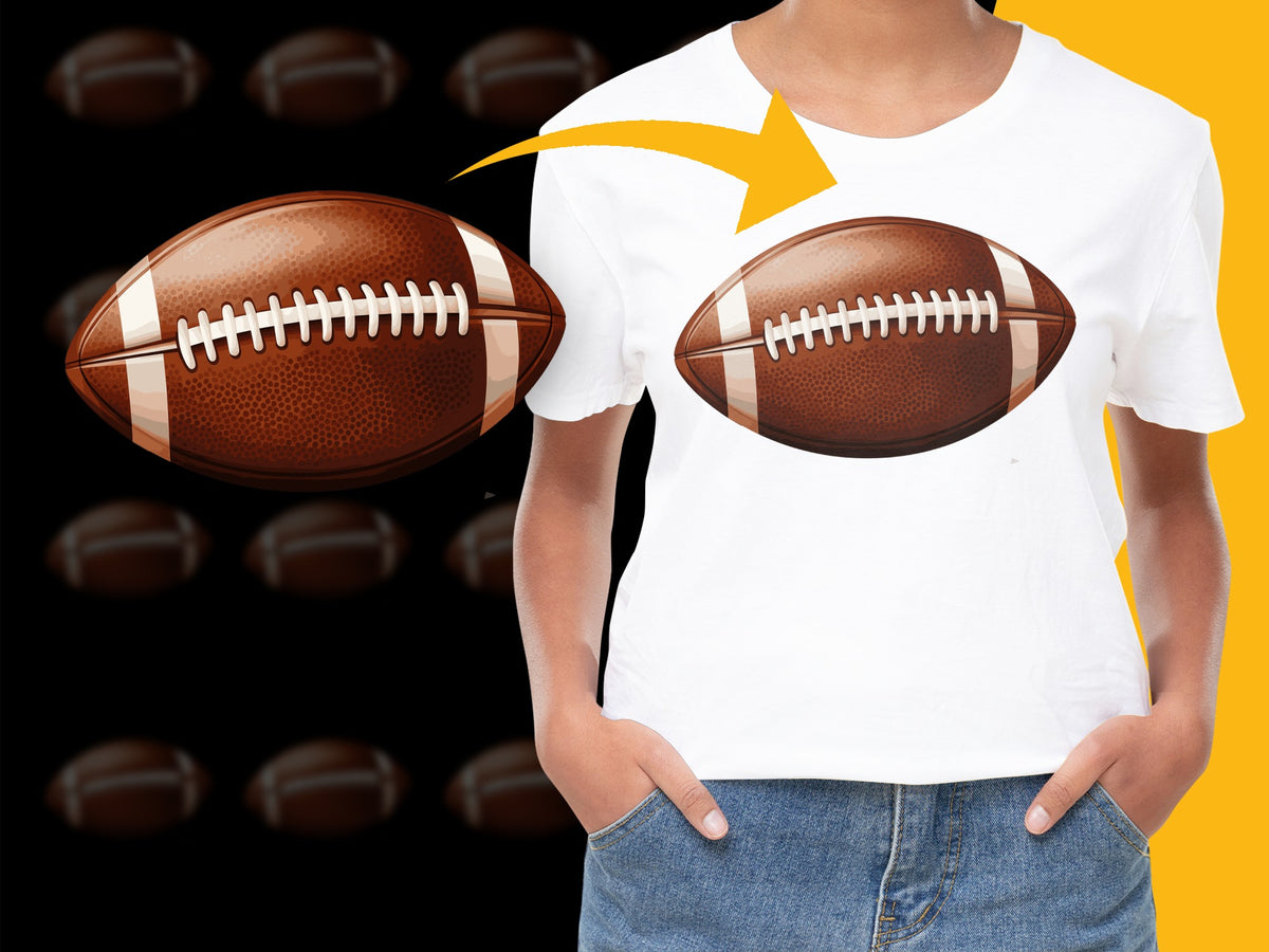 Kids Football T-Shirt, Sports Graphic Tee, Boys Girls Casual Wear, White Top with Ball Design