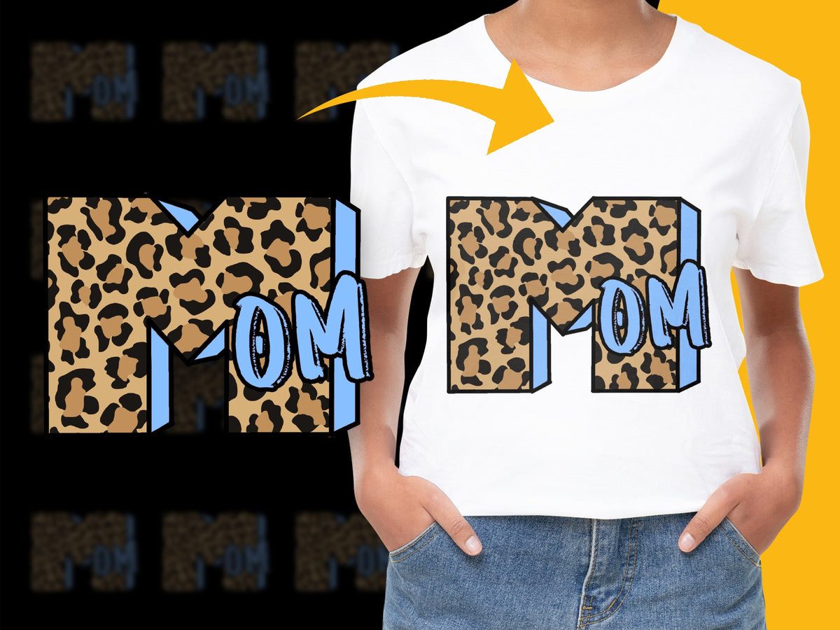 Custom Leopard Print Mom T-Shirt, Trendy Graphic Tee, Gift for Mother, Unique Casual Wear