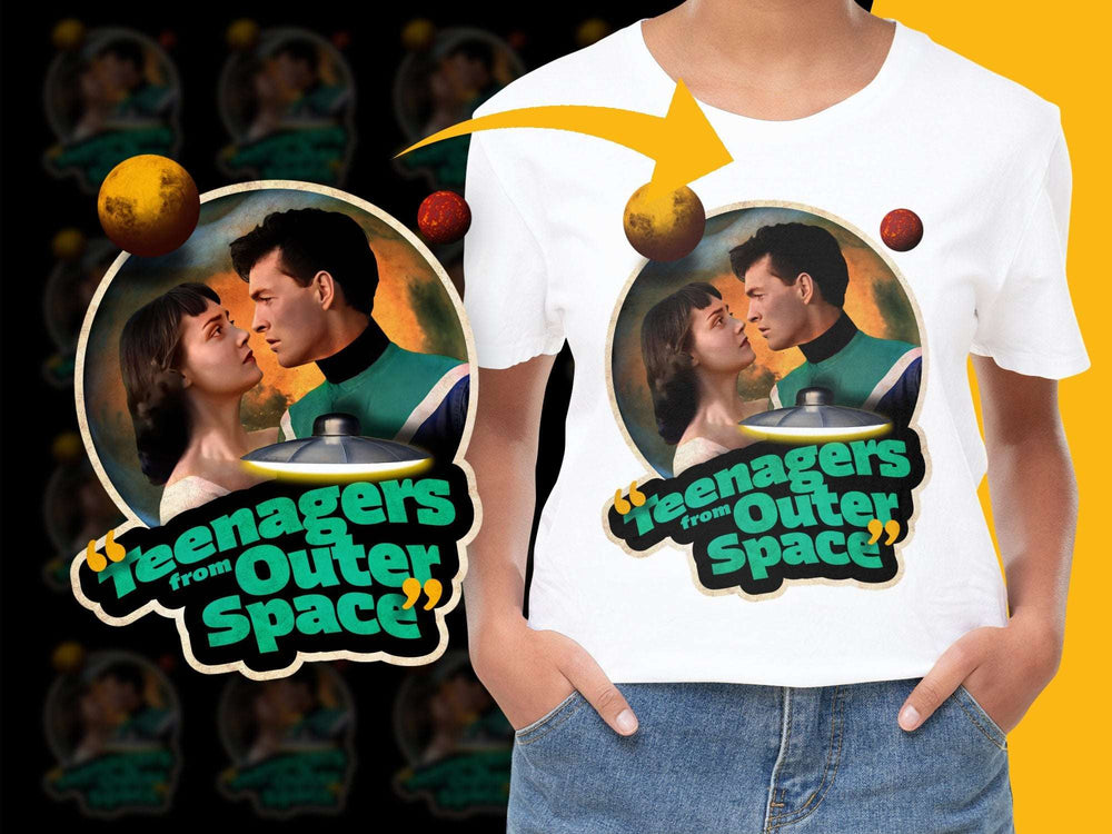 Vintage Sci-Fi Movie T-Shirt 'Teenagers from Outer Space' Retro Graphic Tee Unisex Film Merchandise
