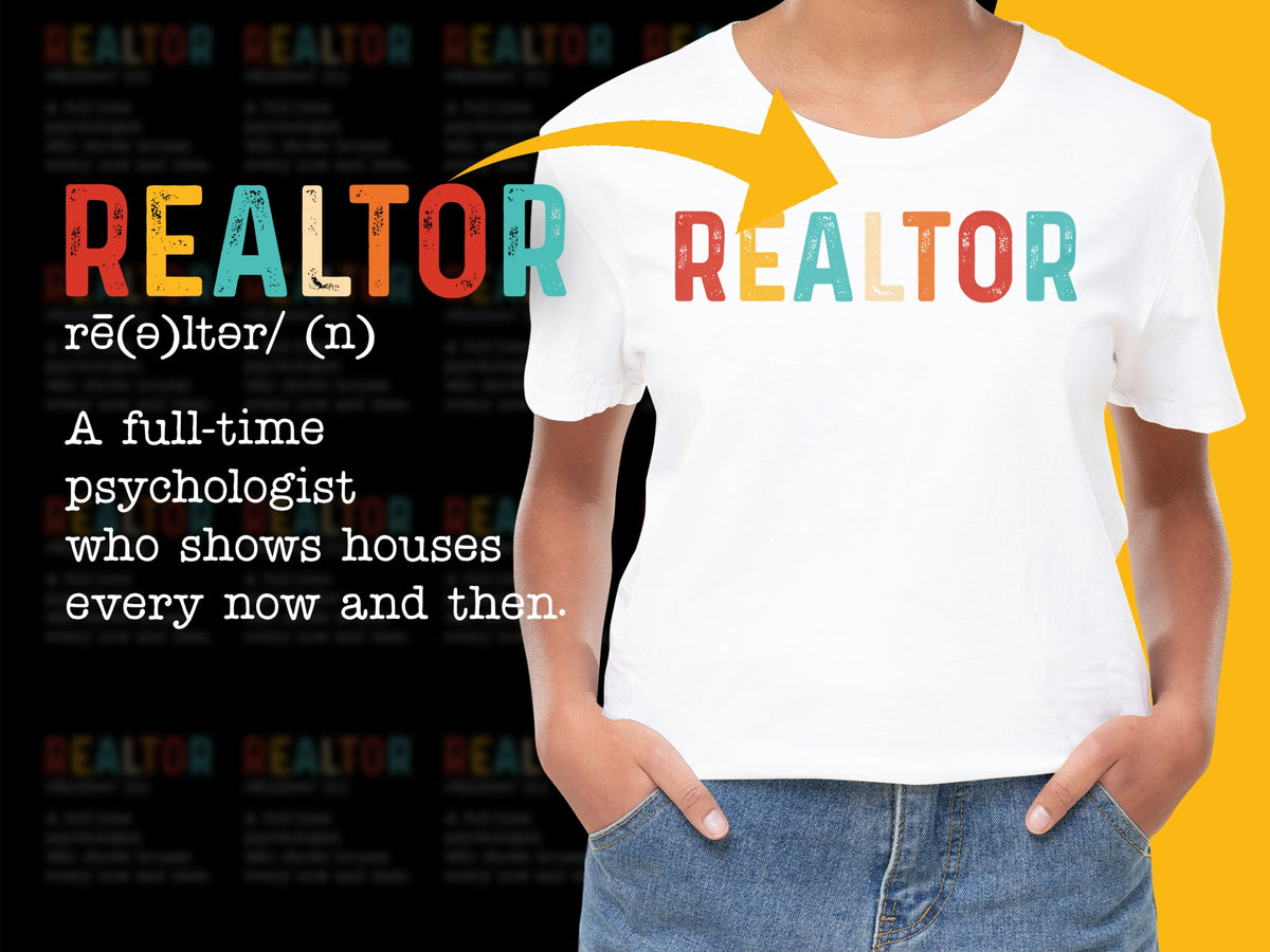 Colorful Realtor Definition T-Shirt, Real Estate Agent Gift, Casual Realtor Tee, Unisex Realtor Apparel, Real Estate Professional Shirt