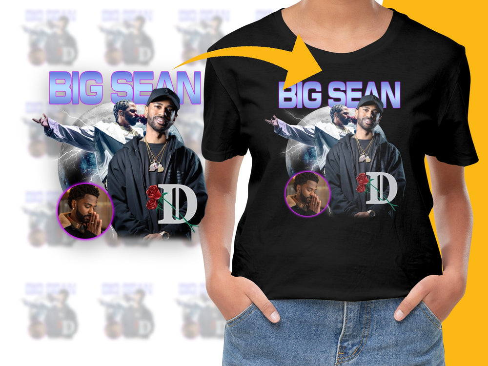 Big Sean Graphic T-Shirt, Hip Hop Artist Merch, Casual Streetwear, Trendy Music Fan Apparel, Unisex Black Tee