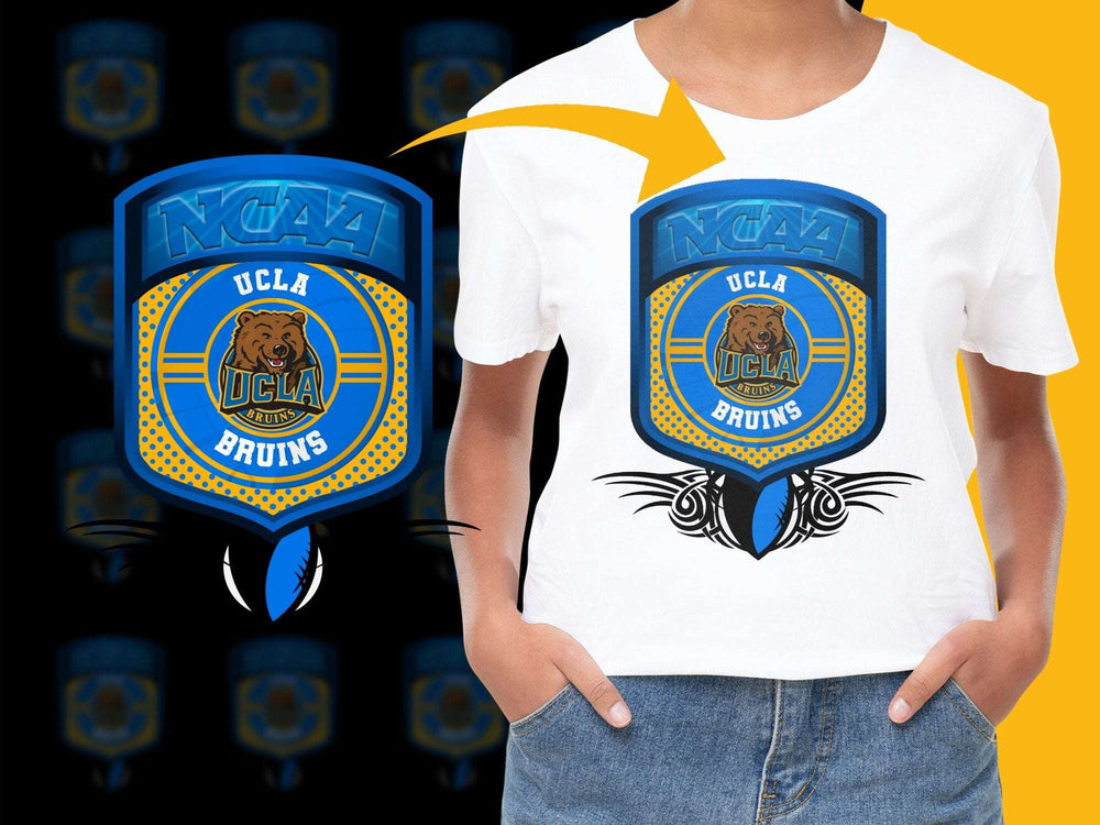 UCLA Bruins T-Shirt, NCAA College Sports Team Graphic Tee, Blue and Yellow