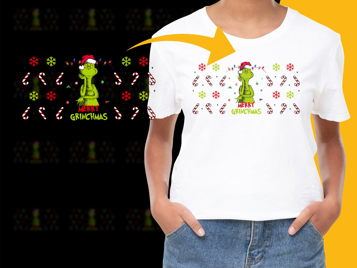 Merry Grinchmas T-Shirt, Funny Christmas Grinch Graphic Tee, Holiday Festive Wear for Women and Men