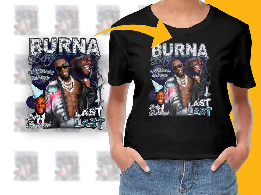 Graphic T-Shirt with African Artist Design, Hip Hop Style, Music Fan Apparel, Unisex Black Tee