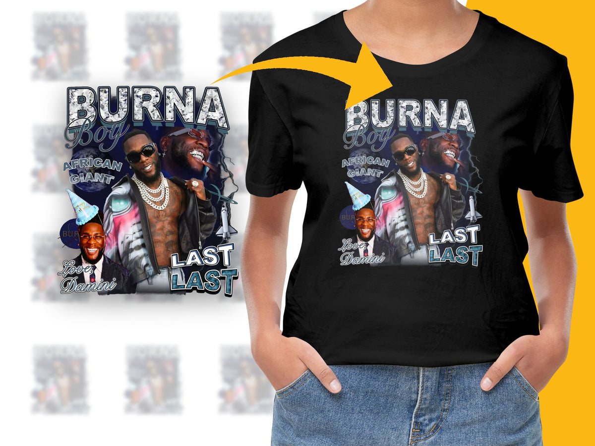 Graphic T-Shirt with African Artist Design, Hip Hop Style, Music Fan Apparel, Unisex Black Tee