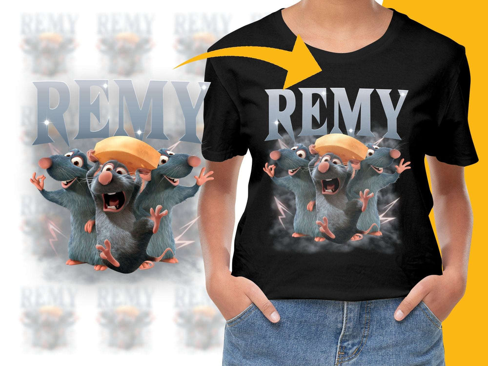 Animated Rat Character T-Shirt, Funny Cartoon Animal Graphic Tee, Casual Cotton Top for Kids and Adults