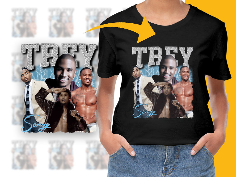 Trey Songz Graphic T-Shirt, Vintage Hip Hop Tee, Men's Fashion, Black Casual Shirt, Music Fan Apparel, Gift for Him