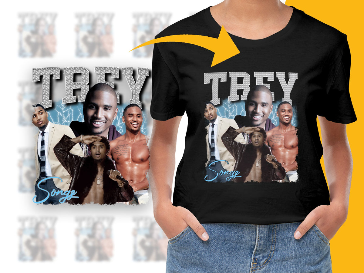 Trey Songz Graphic T-Shirt, Vintage Hip Hop Tee, Men's Fashion, Black Casual Shirt, Music Fan Apparel, Gift for Him