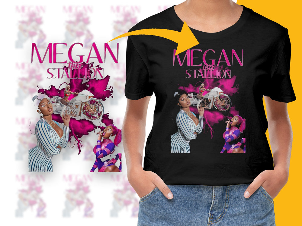 Megan Thee Stallion Graphic T-Shirt, Hip Hop Artist Tee, Music Fan Merch, Bold Colorful Shirt Design, Urban Fashion Top