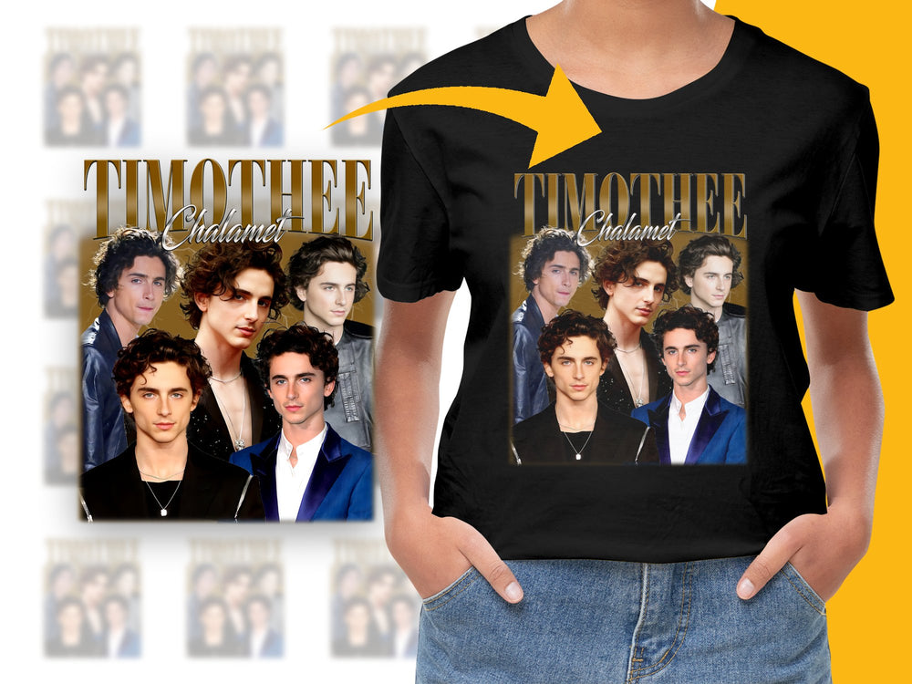 Timothee Chalamet Graphic T-Shirt, Celebrity Photo Collage Shirt, Unisex Fashion Tee, Pop Culture Apparel, Gift for Fans
