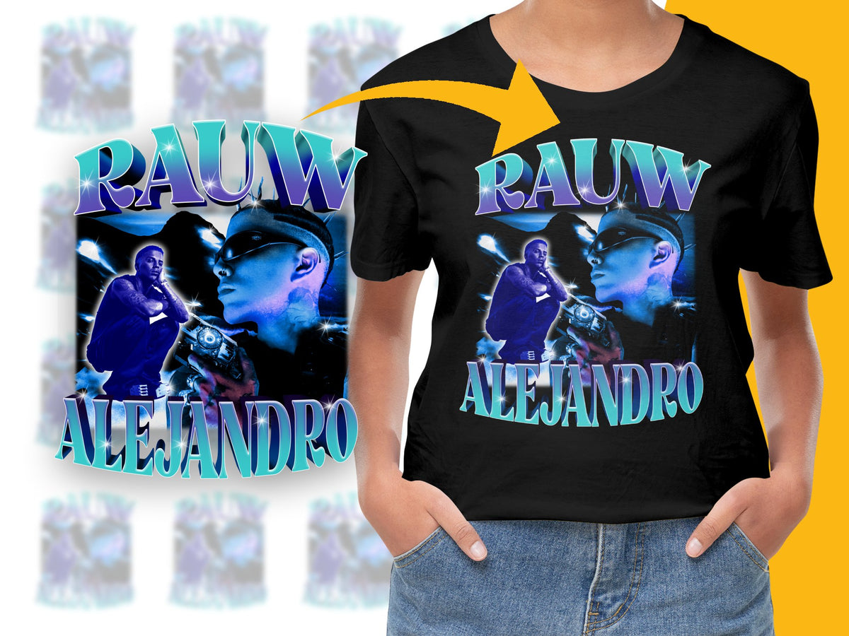 Rauw Alejandro Graphic T-Shirt, Trendy Music Artist Tee, Hip-Hop Fan Merch, Colorful Streetwear Style Top