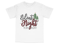 Load image into Gallery viewer, Silent Night Yeah Right Funny Christmas T-Shirt, Holiday Graphic Tee, Festive Christmas Tree Top, Unisex Winter Apparel