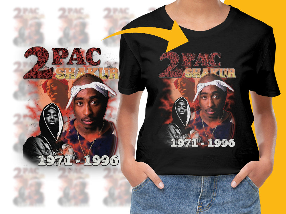 Vintage 2Pac T-Shirt, Tupac Shakur 1971-1996 Graphic Tee, Hip Hop Legend, Retro Rap Music Fan Apparel, Unisex Black Cotton Shirt