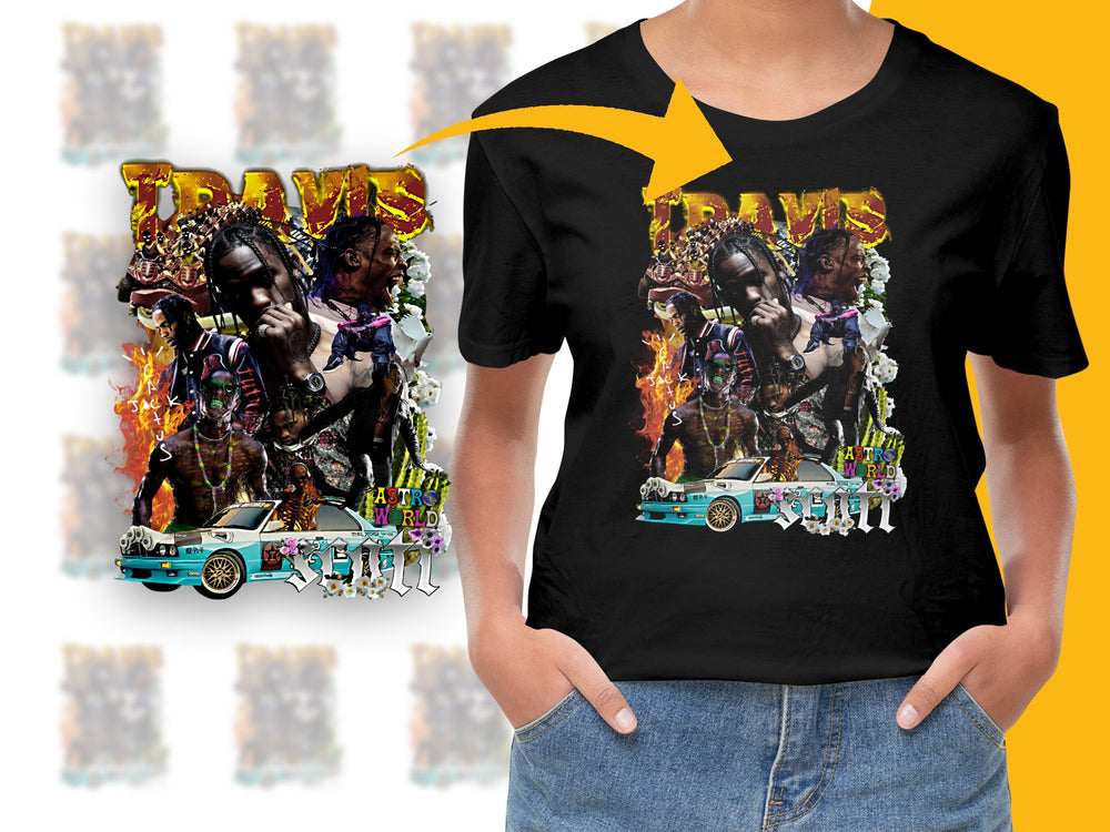 Travis Scott Inspired Graphic T-Shirt, Hip Hop Merch, Urban Streetwear, Music Fan Apparel, Bold Colorful Design
