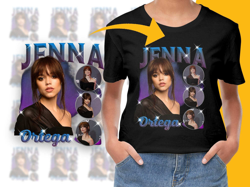 Jenna Ortega Inspired Graphic Tee, Trendy Celebrity T-Shirt, Fashion Casual Top, Gift Idea for Fans