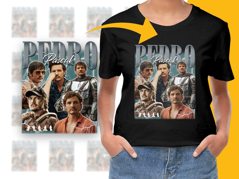 Pedro Pascal Fan T-Shirt, Unisex Graphic Tee, Vintage Style Actor Print, Gift for TV Series Lovers