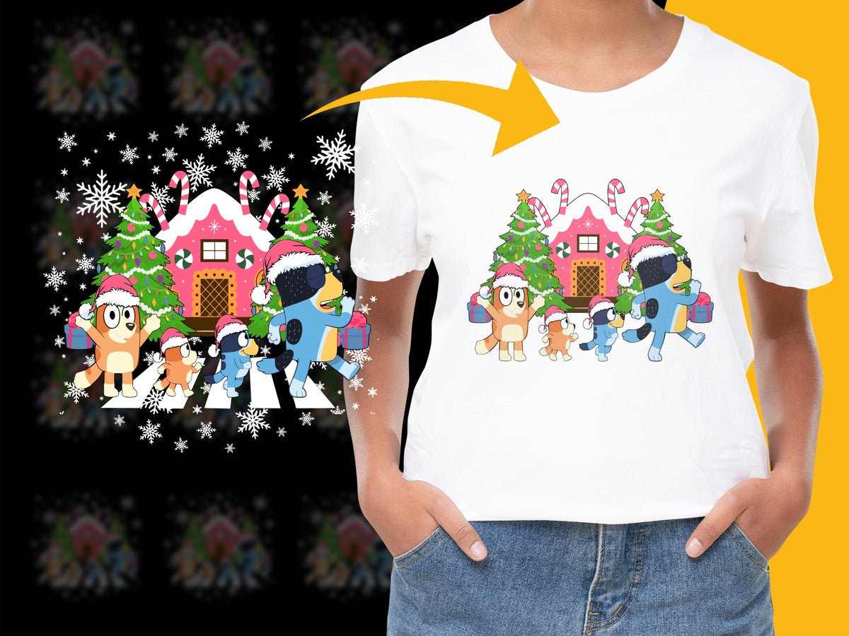 Cute Christmas Village T-Shirt, Festive Winter Scene, Holiday Gift, Family Apparel